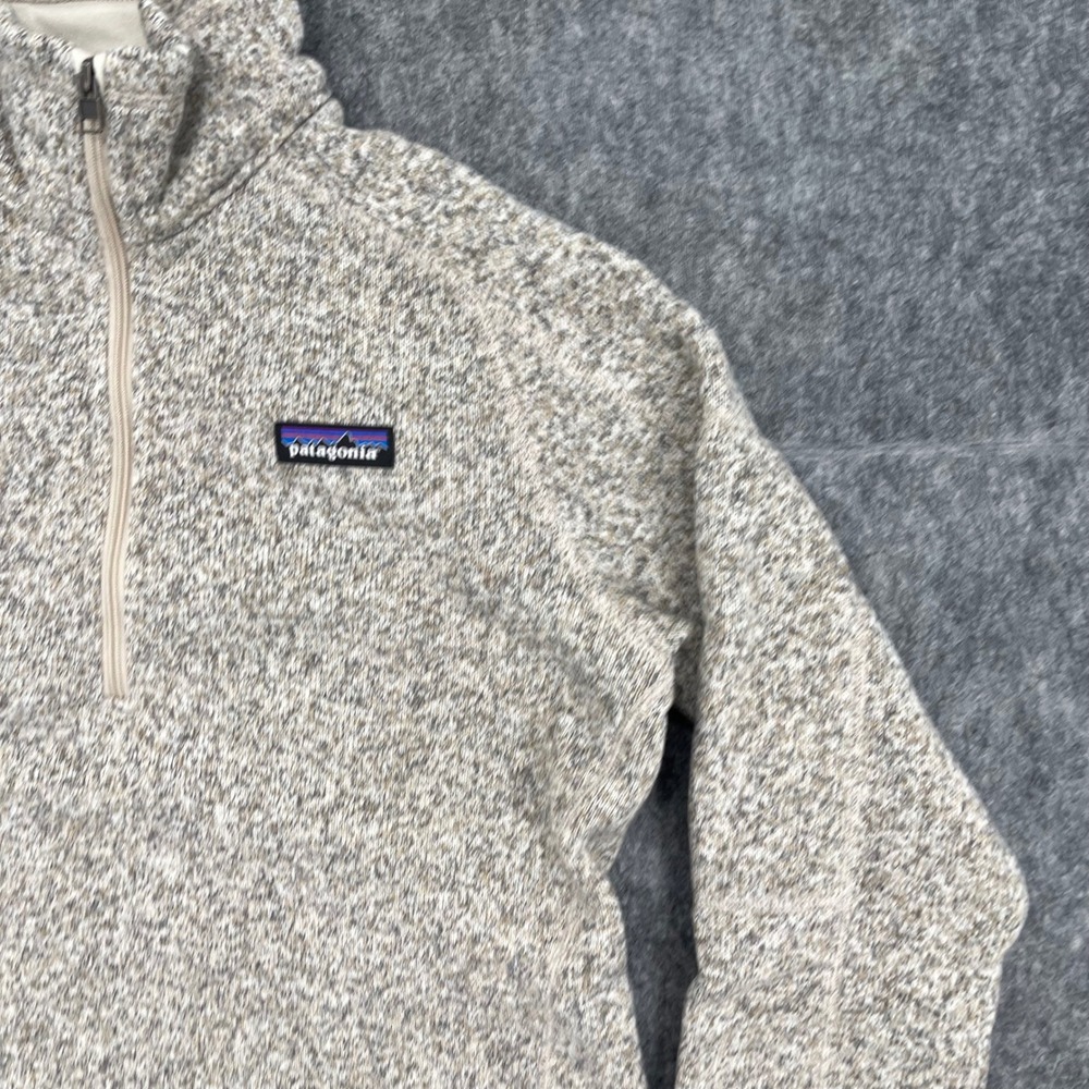 Patagonia Better Sweater Womens Medium 1/4 Zip Pullover Fleece Beige New - Picture 9 of 16